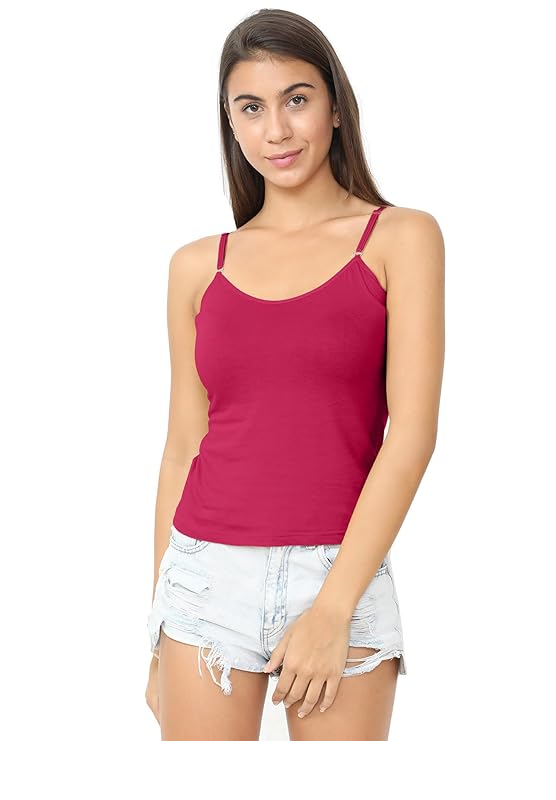 Texas Women's Cotton Solid Camisole Slip Adjustable