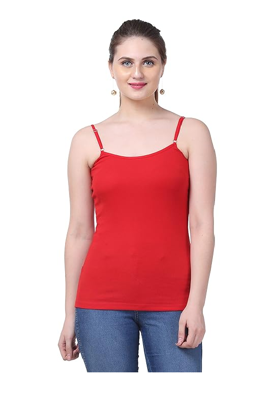 Texas Women's Cotton Solid Camisole Slip Adjustable